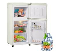 Roline Réfrigérateur Rétro 60L 2 Portes Blanc Crème Mini Frigo Vintage