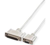Roline Serial printer cable 9-25pi, 3.0 m, 9-pin D-Sub, 25-pin D-Sub, mâle/femelle, gris, 3 m