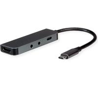 ROLINE Station d'accueil type C, 4K HDMI, 2x 3,5mm audio (TRRS + TRS)