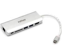 ROLINE Station d'accueil USB type C, HDMI 4K, USB, SD/MicroSD, Gigabit Ethernet