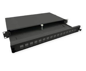 ROLINE Support de module clé 19'', 16P, pour clés de voûte en fibre optique, noir