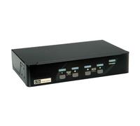 ROLINE Switch KVM, USB, DisplayPort, 1 Utilisateur - 4 PCs