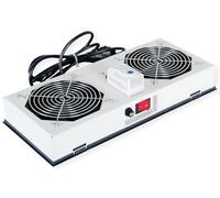 ROLINE Unité de ventilation - 2 ventilateurs, thermostat , pour Boîtier mural 19, gris