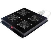 ROLINE Unité de Ventilation de Toit 19 Pouces, 4 Ventilateurs, Thermostat, Noir