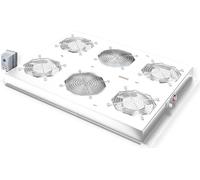 ROLINE Unité de Ventilation de Toit 19 Pouces 4 Ventilateurs, Thermostat pour Armoire Serveur Gris