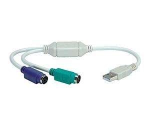 Roline USB - 2X PS/2 Converter - Adaptateur pour Câble (USB A, 2 x PS/2) Couleur Blanc