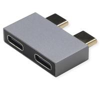 ROLINE USB 3.2 Gen 2 Adapter, 2X USB Typ C - 2X Typ C, St/BU, silberfarben