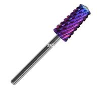 RolinStar 6.6 Foret à ongles en carbure de tungstène en acier violet avec gros diamant et cristal conique (3 x gros)