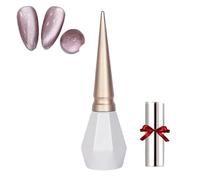 Rolita Gel Polish, Rolita Nail Polish, Cat Eye Gel Nail Polish, Nude Ice-Clear Jade Gel, Glitter Crystal Gel Nail Polish with Magnet,Crystal Cat Eye Gel Polish Silver (Y-25)