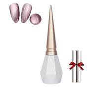Rolita Gel Polish, Rolita Nail Polish, Cat Eye Gel Nail Polish, Nude Ice-Clear Jade Gel, Glitter Crystal Gel Nail Polish with Magnet,Crystal Cat Eye Gel Polish Silver (Y-26)