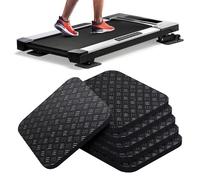 Rolitwils Lot de 6 tapis de course antidérapants double face de 10,2 x 10,2 x 0,5 cm pour protection du sol, tapis anti-vibrations en silicone haute densité pour tapis de course (6)