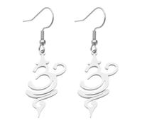 ROLIZHN Boucles d'oreilles pendantes en forme de symbole de respiration, boucles d'oreilles pendantes pour la méditation et le yoga - Cadeau pour les amateurs de yoga, one size, Acier inoxydable, Pas