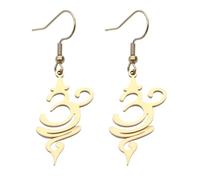 ROLIZHN Boucles d'oreilles pendantes en forme de symbole de respiration, boucles d'oreilles pendantes pour la méditation et le yoga - Cadeau pour les amateurs de yoga, one size, Acier inoxydable, Pas