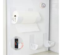 ROLIZOE 2PCS 15cm Porte Essuie Tout Magnétique sans Perçage Porte Sopalin Mural Réglable Support Essuie Tout en Métal Porte-Rouleau de Cuisine Support de sac Poubelle pour l'organisation de la Cuisine