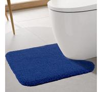 ROLIZOE Tapis Contour WC Épaissi Antidérapant Absorbant Microfibre 50x60cm Bleu Marine