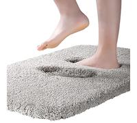 ROLIZOE Tapis de Bain Extra Epais Tapis Salle de Bain Antidérapant Tapis Sortie de Douche Très Absorbant Tapis de Sol Salle de Bain Ultra Doux en Microfibre Lavable en Machine 50 x 80cm,Gris Clair