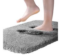 ROLIZOE Tapis de Bain Extra Epais Tapis Salle de Bain Antidérapant Tapis Sortie de Douche Très Absorbant Tapis de Sol Salle de Bain Ultra Doux en Microfibre Lavable en Machine 50 x 80cm,Gris Foncé