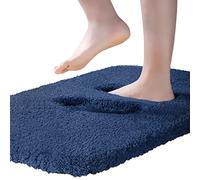 ROLIZOE Tapis de Bain Extra Epais Tapis Salle de Bain Antidérapant Tapis Sortie de Douche Très Absorbant Tapis de Sol Salle de Bain Ultra Doux en Microfibre Lavable en Machine 40 x 60cm,Bleu Marine