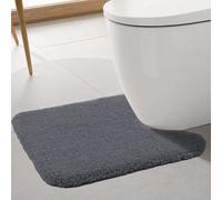 ROlIZOE Tapis de Toilette Extra Épais Antidérapant Absorbant Salle de Bain Super Doux en Microfibre Lavable en Machine 50 x 60cm, Gris Foncé