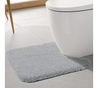 ROlIZOE Tapis de Toilette Extra Épais Antidérapant Absorbant Salle de Bain Super Doux en Microfibre Lavable en Machine 50 x 60cm, Gris Clair