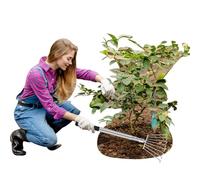 ROLKAR Râteaux paysagers pour pelouses, feuilles, petit cultivateur à main, outil de palourdes pour nettoyer les débris, les mauvaises herbes, l'herbe, l'aiguille de pin dans la cour, les parterres de