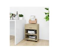 Vidaxl Armoire À Roulettes Chêne Sonoma 46x36x59 Cm Bois D'ingénierie Multicolore