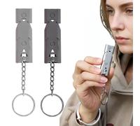 ROLKUFA 2 Pièces Sifflet de Survie en acier inoxydable, double tube avec 80-150 dB, pour survie en extérieur, arbitrage et dressage d’oiseaux, argent et bronze noir