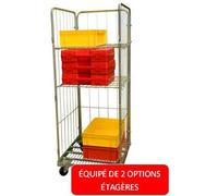 Roll conteneur 3 ridelles 720 x 800 x 1800 mm CU 400 kg FIMM - 885006617