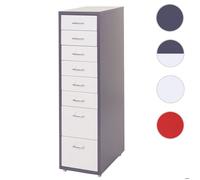 Roll container Boston T851, 110x28x41cm 8 tiroirs ~ gris foncé blanc