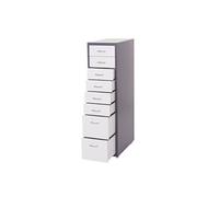 Roll container Boston T851, 110x28x41cm 8 tiroirs gris foncé blanc