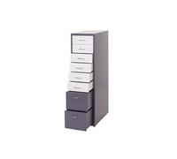Roll container Boston T851, 110x28x41cm 8 tiroirs gris foncé blanc - gris foncé