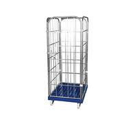 Roll-conteneur avec socle roulant en plastique, 4 côtés, galvanisé
