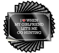 Roll Decal Helmet | I Love When My Girlfriend Let's Me Go Hunting Spring Lot d'autocollants superposés (12 x 18 cm)