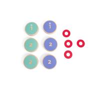 Roll It - Jeu de stratégie et de précision en Bois pour Enfants, 6 Rouleaux + 4 marqueurs Rouges, développe motricité, compétences numériques et compétition - GA507