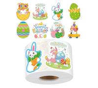 Roll Of Easter Stickers - 500 Pieces Decals | Self-Adhesive Waterproof Egg Stickers With 8 Designs, Perfect For Envelopes, Cards, Notebooks, Birthday, Festival, Party, Bottles Or Phone Cases