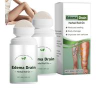 Roll-on à base de plantes pour drainage lymphatique, huile de massage anti-œdème jambes et pieds, réduit enflure et rétention d’eau, roll-on non gras à absorption rapide femmes et hommes (2pcs)