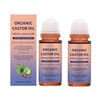 Roll-on à l'huile de ricin bio, huile essentielle de ricin au quartz rose, ingrédients naturels, pure vierge extra