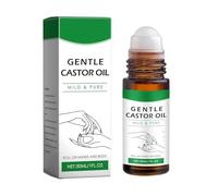 Roll-on à l'huile de ricin dorée bio Castorglo, bille à l'huile de ricin et quartz rose, crème de massage pour le corps, peaux sèches, cicatrices et vergetures