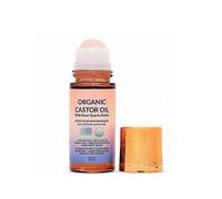 Roll-On A L'huile De Ricin Doree Bio, Huile De Ricin Bio Avec Rouleau En Quartz Rose, 100 % Pure Vierge Extra, Sans Hexane, 50 Ml