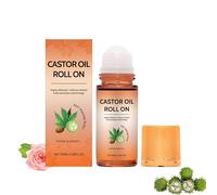 Roll-on à l'huile de ricin pressée à froid pour les poches,huile hydratante apaisante qui raffermit et lisse la peau du visage et corps,huile de rose doux pour les peau,visage,contour des yeux 50ml