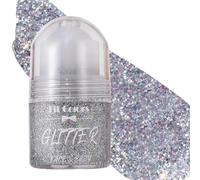 Roll-on Body Glitter Gel, Roll-on pour maquillage de sirène, Visage Liquide de Paillettes Holographiques, Holographic Sparkling Makeup for Rave, Halloween, and Festivals Maquillage(07Argent)