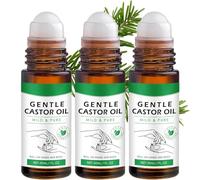 Roll-on CastorGlo à l'huile de ricin dorée bio, 30 ml, pour le ventre, le visage et le corps, aux extraits d'ingrédients naturels, hydratant, doux et efficace (3PCS)