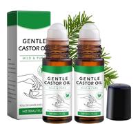 Roll-on CastorGlo à l'huile de ricin dorée bio, 30 ml, pour le ventre, le visage et le corps, aux extraits d'ingrédients naturels, hydratant, doux et efficace (2PCS)