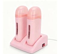 Roll on Cire Epilation Professionnel, Rouleau Réchauffeur Chauffe Cire Epilation, Machine à Dépilatoire Avec Base Chauffante, pour le Visage Sous les Bras Jambes Bikini(rose)