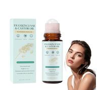 Roll-on encens et huile de ricin avec rouleau en quartz rose, rouleau pour soin du visage, outil raffermissant la peau, massage hydratant du visage et du cou, 50 ml (1 pièce)