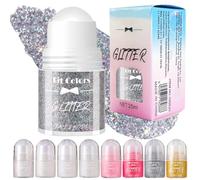 Roll-on Pailleté pour Enfant | Roll-on Gel à paillettes pour le Corps Brillant Holographique | Maquillage de Fête | Paillettes Visage Rave Festival Étincelantes (Argent #07)