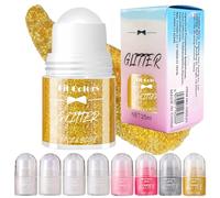 Roll-on Pailleté pour Enfant | Roll-on Gel à paillettes pour le Corps Brillant Holographique | Maquillage de Fête | Paillettes Visage Rave Festival Étincelantes (Or #08)