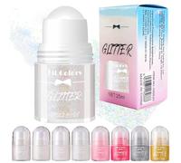 Roll-on Pailleté pour Enfant | Roll-on Gel à paillettes pour le Corps Brillant Holographique | Maquillage de Fête | Paillettes Visage Rave Festival Étincelantes (Blanc éblouissant #04)