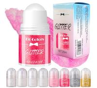 Roll-on Pailleté pour Enfant | Roll-on Gel à paillettes pour le Corps Brillant Holographique | Maquillage de Fête | Paillettes Visage Rave Festival Étincelantes (Rouge rose foncé #06)