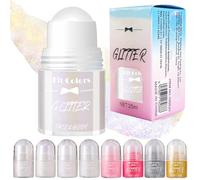 Roll-on Pailleté pour Enfant | Roll-on Gel à paillettes pour le Corps Brillant Holographique | Maquillage de Fête | Paillettes Visage Rave Festival Étincelantes (Blanc éblouissant #03)
